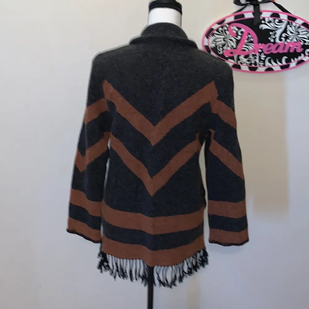 WRD White River Design merino wool button down cardigan sweater Brown Size M - Image 4