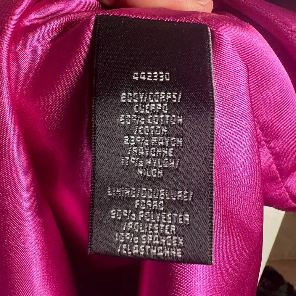 ML Monique Lhuillier Pink Cap Sleeve Lace Knee Length Sheath Dress Size 0 - Image 9