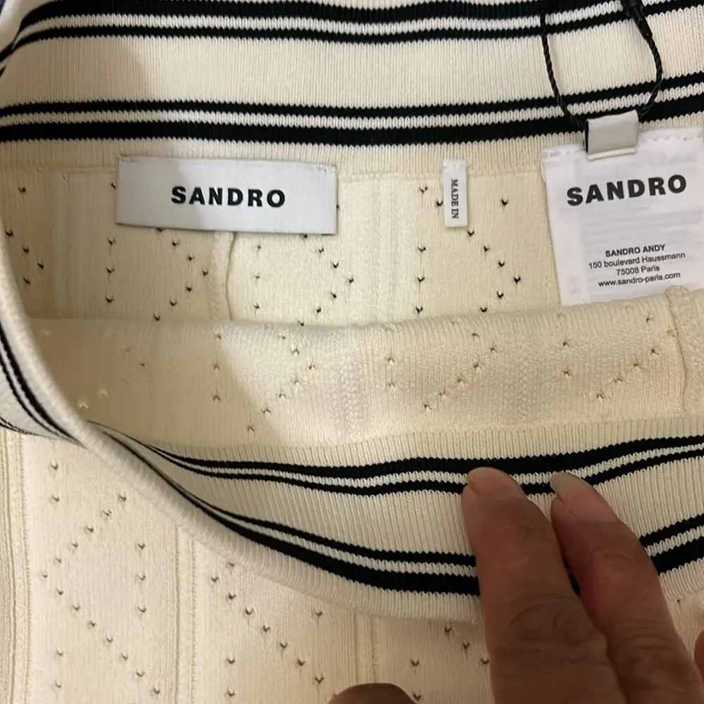 Sandro Cream A-Line Pleated Skirt Resort Wear size 34 - Image 2