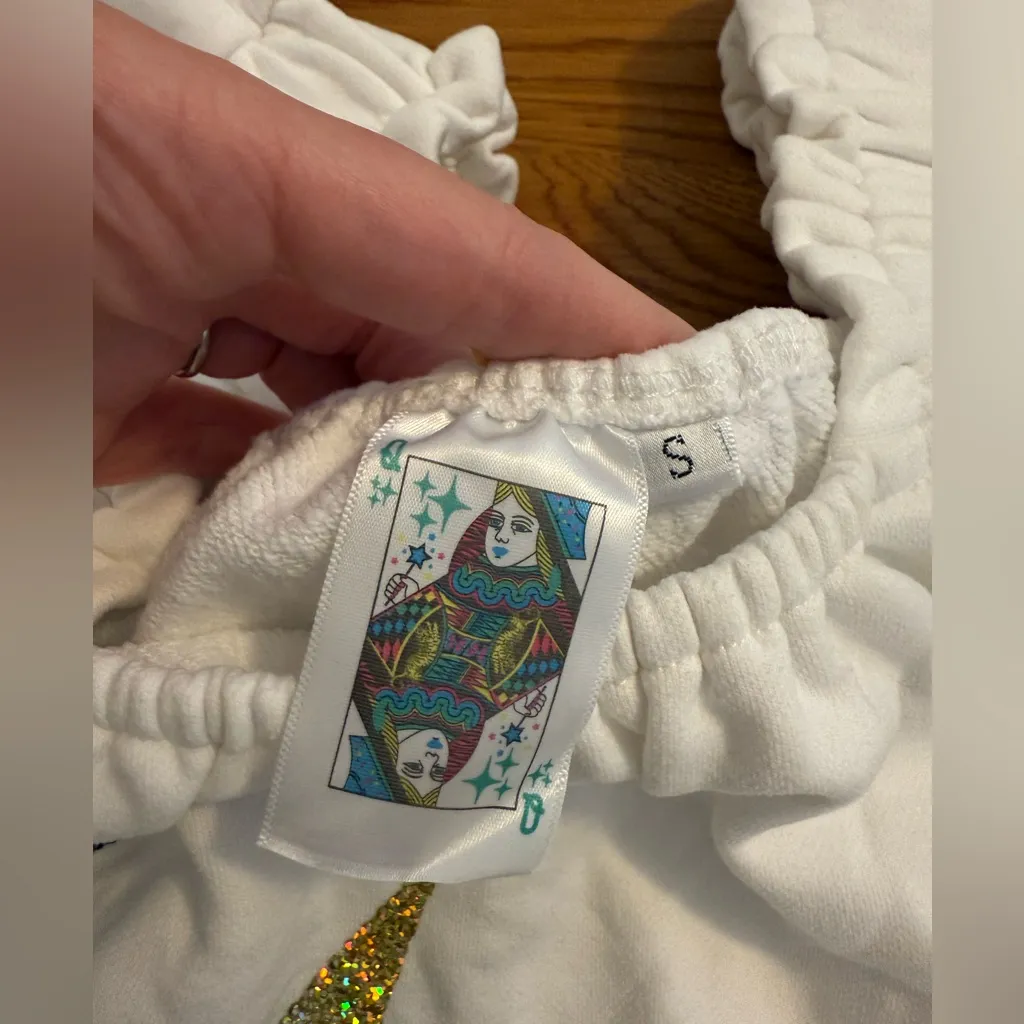 QUEEN OF SPARKLES Icon Flutter Top Sequin Size Small White - Image 4