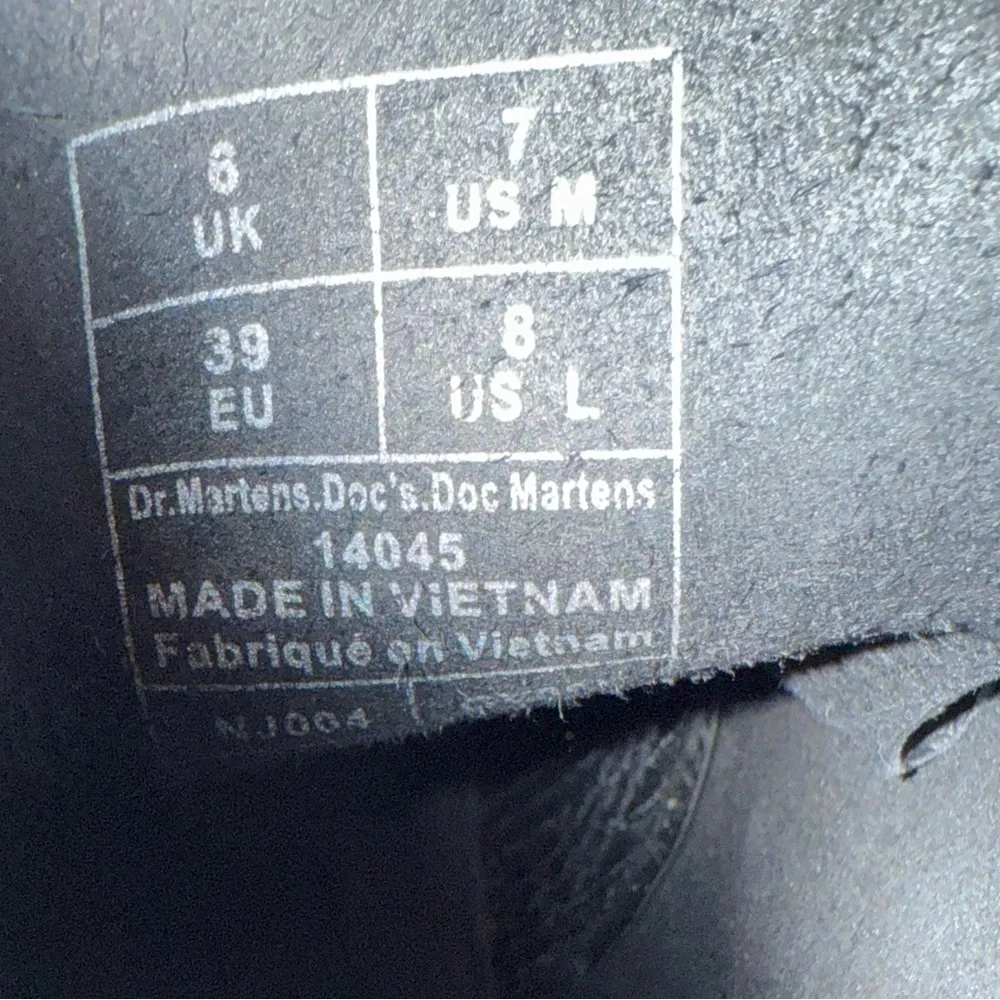 Dr Martens Docs 14045 Black Vegan Leather Combat Boots Rainbow Beaded Laces 8 - Image 7