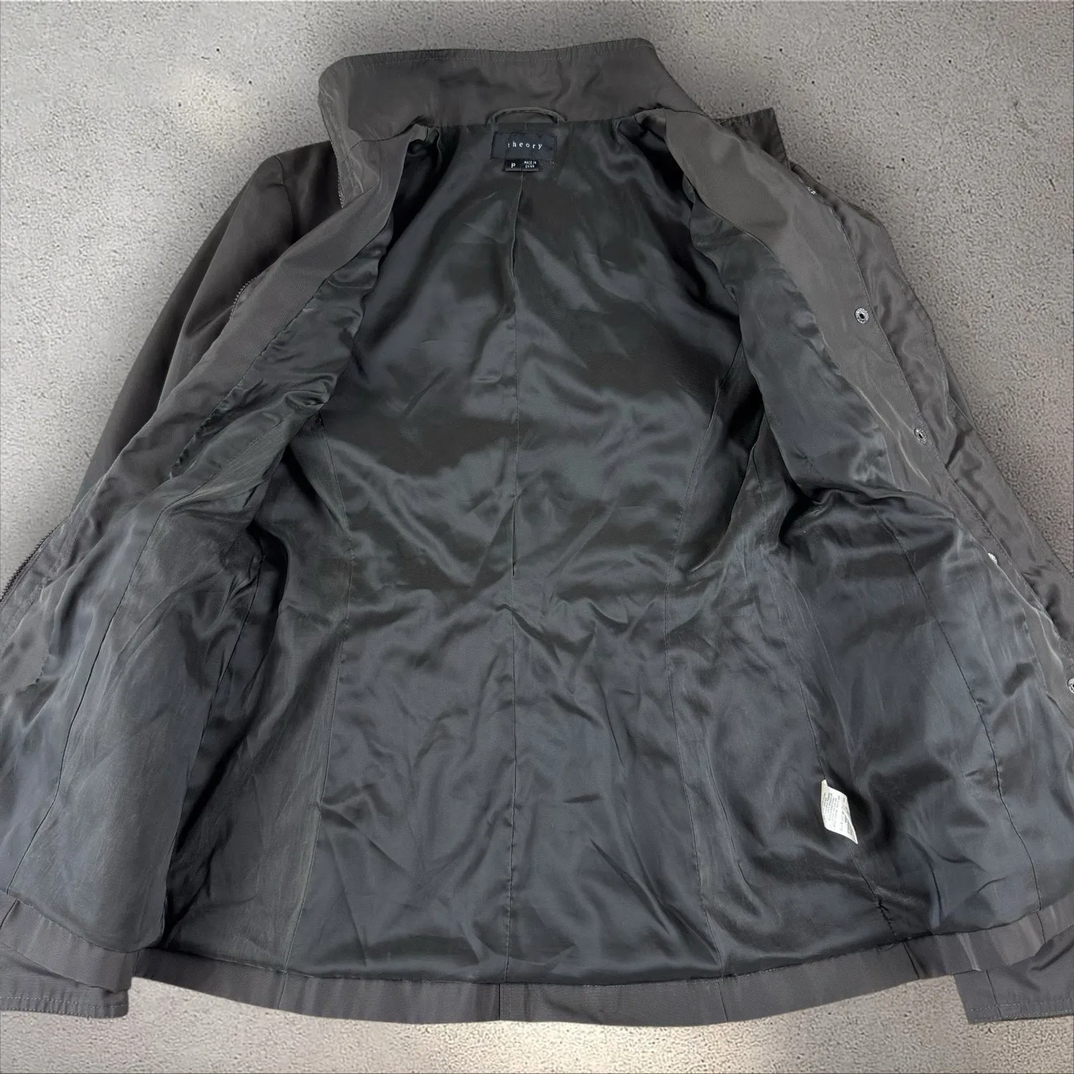 Theory Macaire Olive Green Jacket Coat Sz S Utility Pockets - Image 2