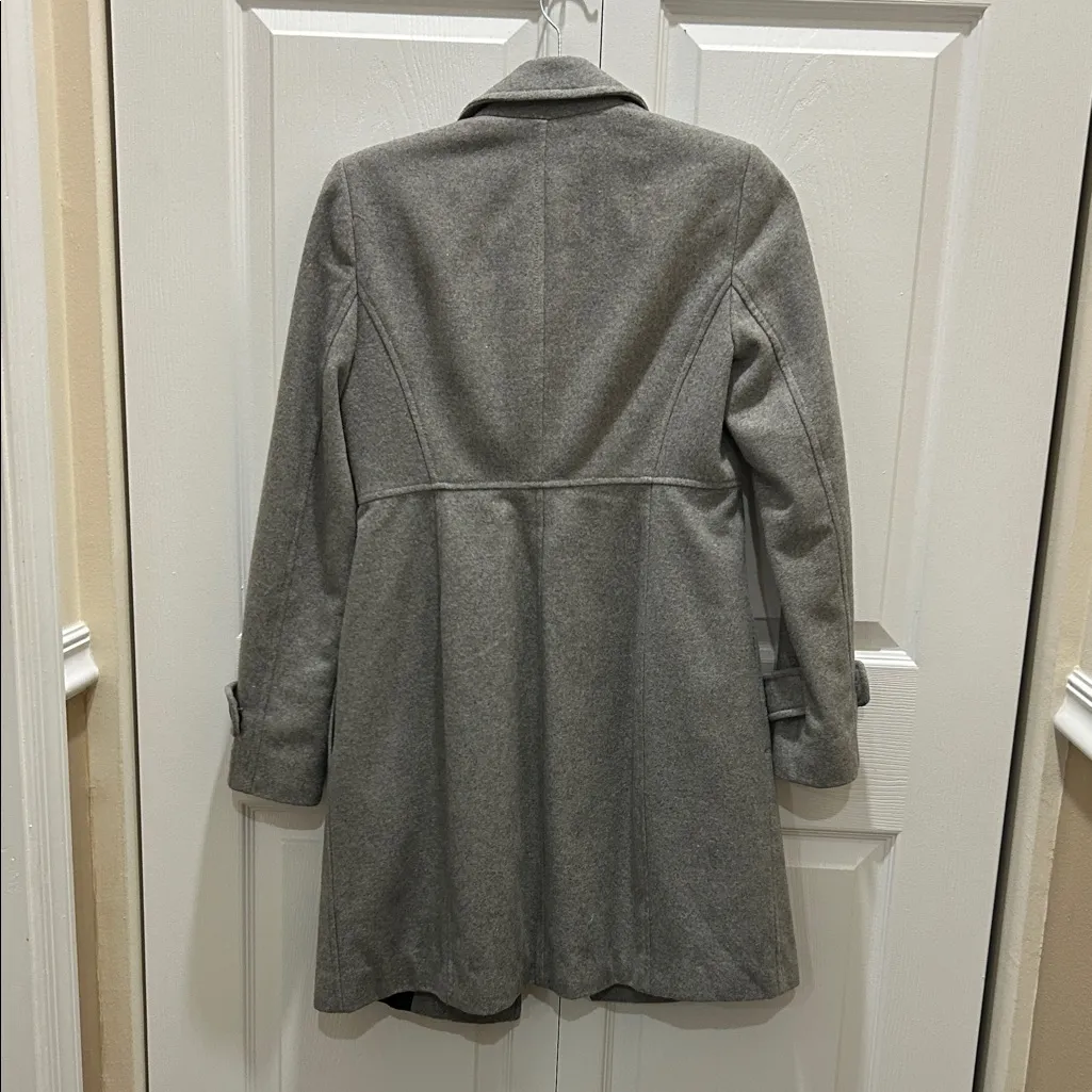 Zara Gray Double-Breasted Wool Blend Pea Coat XS - Image 4