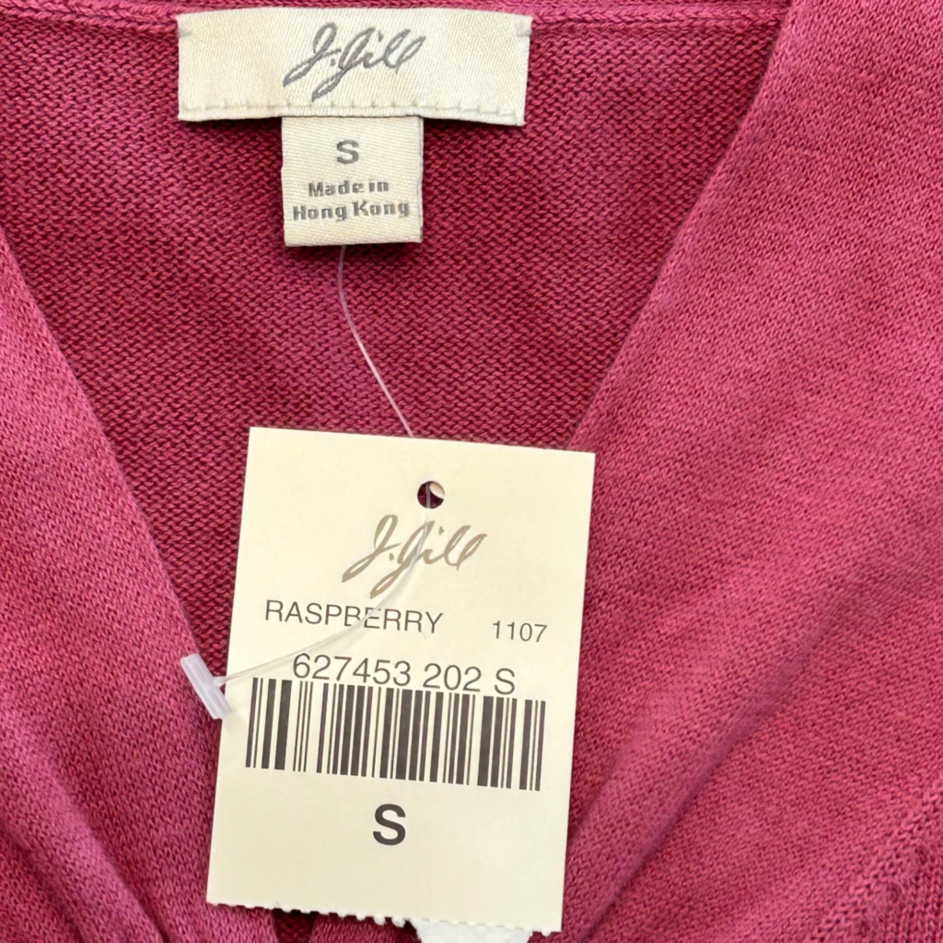 VTG J. Jill long sleeve raspberry pink timeless simple 100% cotton sweater NWT S - Image 3