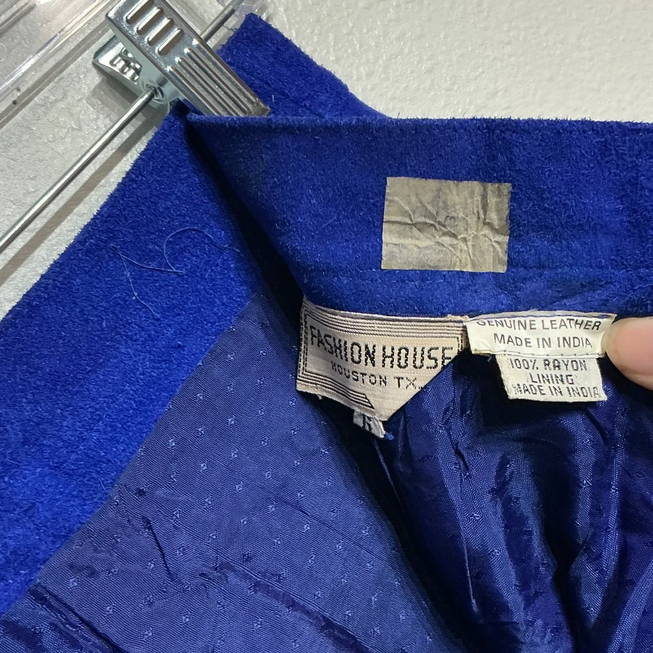 Fashion House Blue Suede Leather Vintage Shorts Sz 6 - Image 5