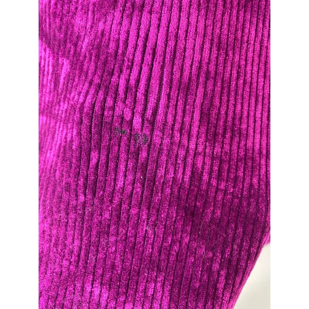 Pinko Purple Ribbed Crushed Velvet Turtleneck Gathered Long - Image 3