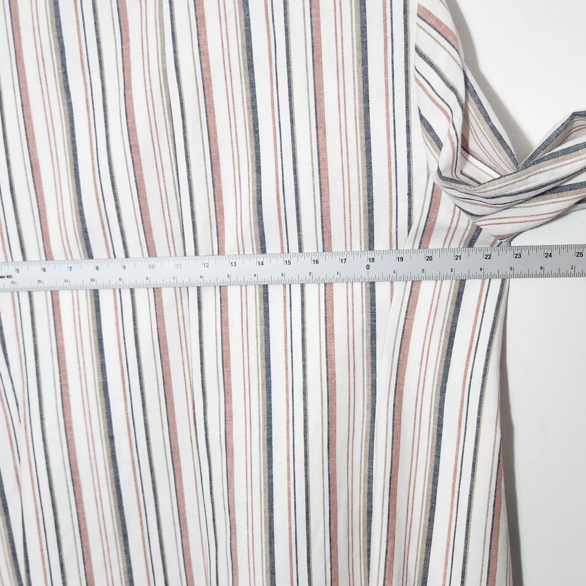 Bar III Open Front Striped Linen Blend Blazer Size 1X - Image 6