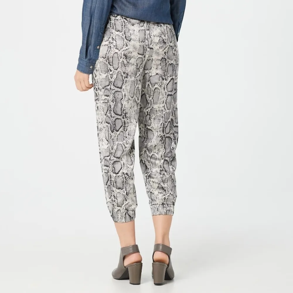 Bishop + Young Anthropologie Serpentine Satin‎ Joggers Women's XS Snakeskin - Image 10