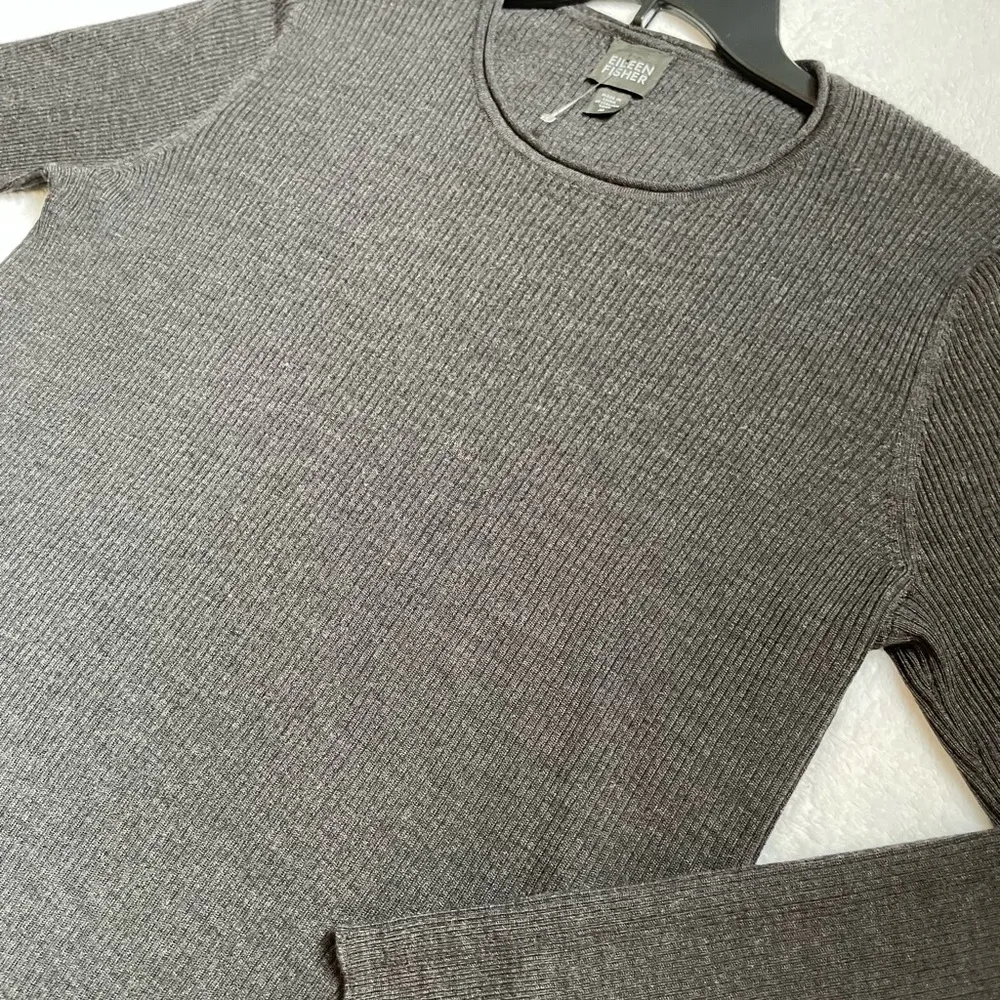 Eileen Fisher Women’s Pullover Sweater Size Medium Gray A7 - Image 4