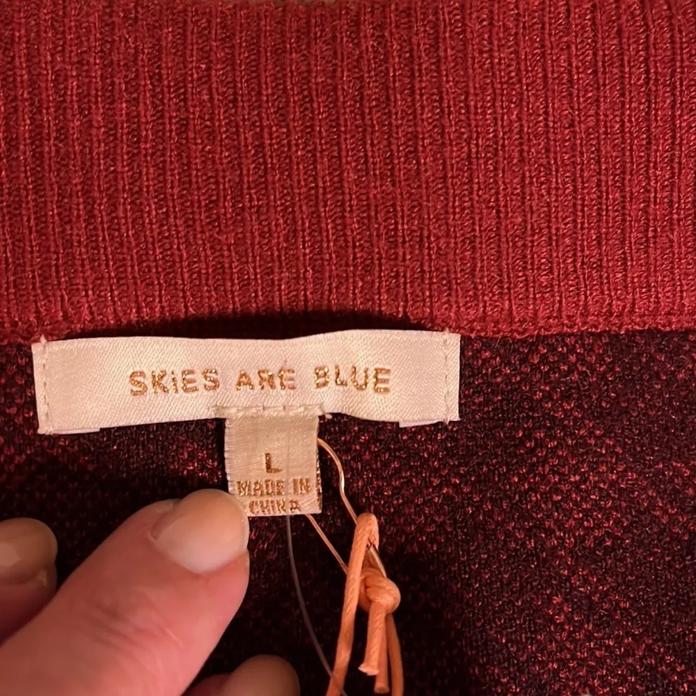 Skies are blue Stitch Fix Everyday knit mini sweater burgundy skirt, size large - Image 10