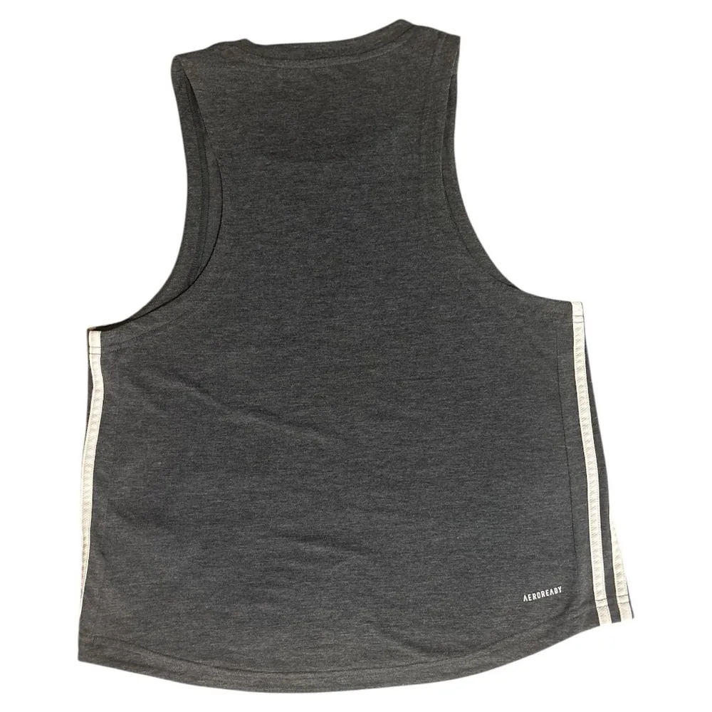 ADIDAS AEROREADY Sleveeless Tank Top M Gray Athletic Tee Lightweight&Breatheable - Image 5