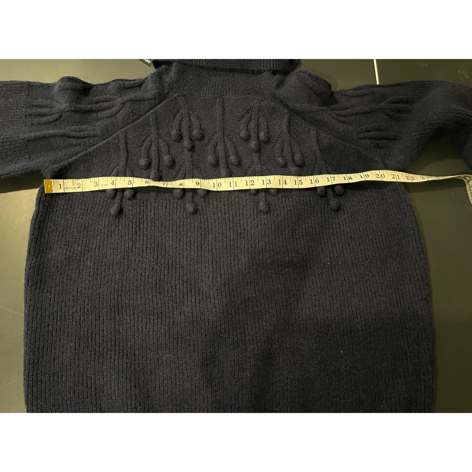 Avenue  Women's Plus Size 18 Blue Turtleneck Pom Pom Sweater Pullover Fall Winter - Image 8