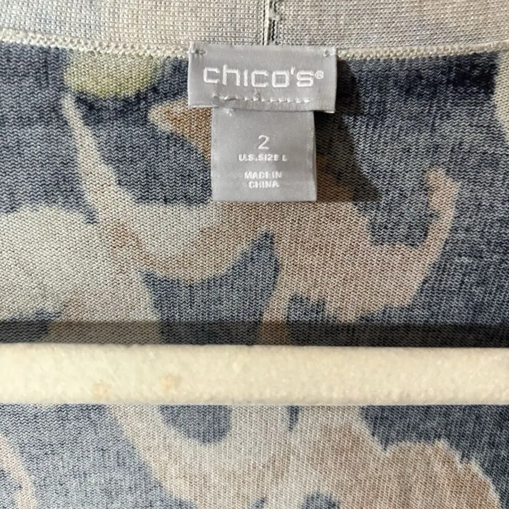 Chicos Cardigan Womens Large 2 Multicolor Boho Abstract Art To Wear Open Sweater - Image 7