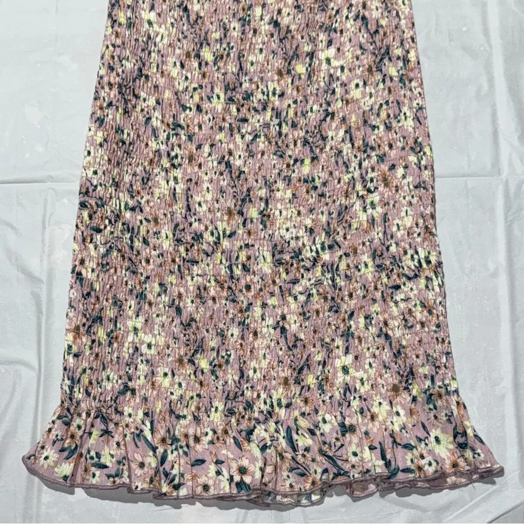 Women’s Timing Los Angels Small Pink Stretch Floral Dress NEW - Image 3