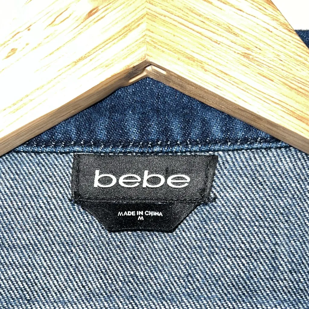 Rare‎ Vintage BeBe Women’s Denim Jacket size Medium - Image 3