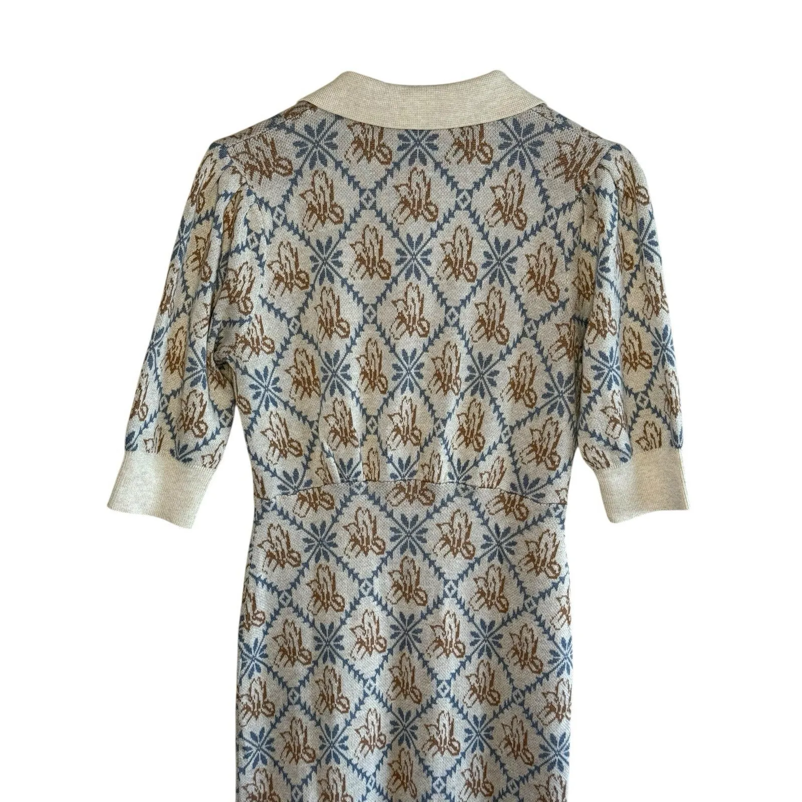 SIMPLE RETRO Women’s Medium Dress NWT Ariana Iris Floral Pattern Knit Sweater - Image 7