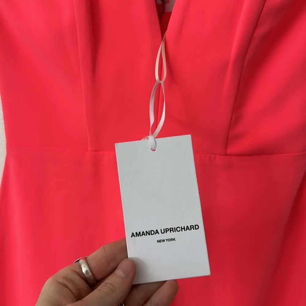 NWT Amanda Uprichard S Rayna Dress in Fluro Pink Ruched Strapless Dress - Image 3