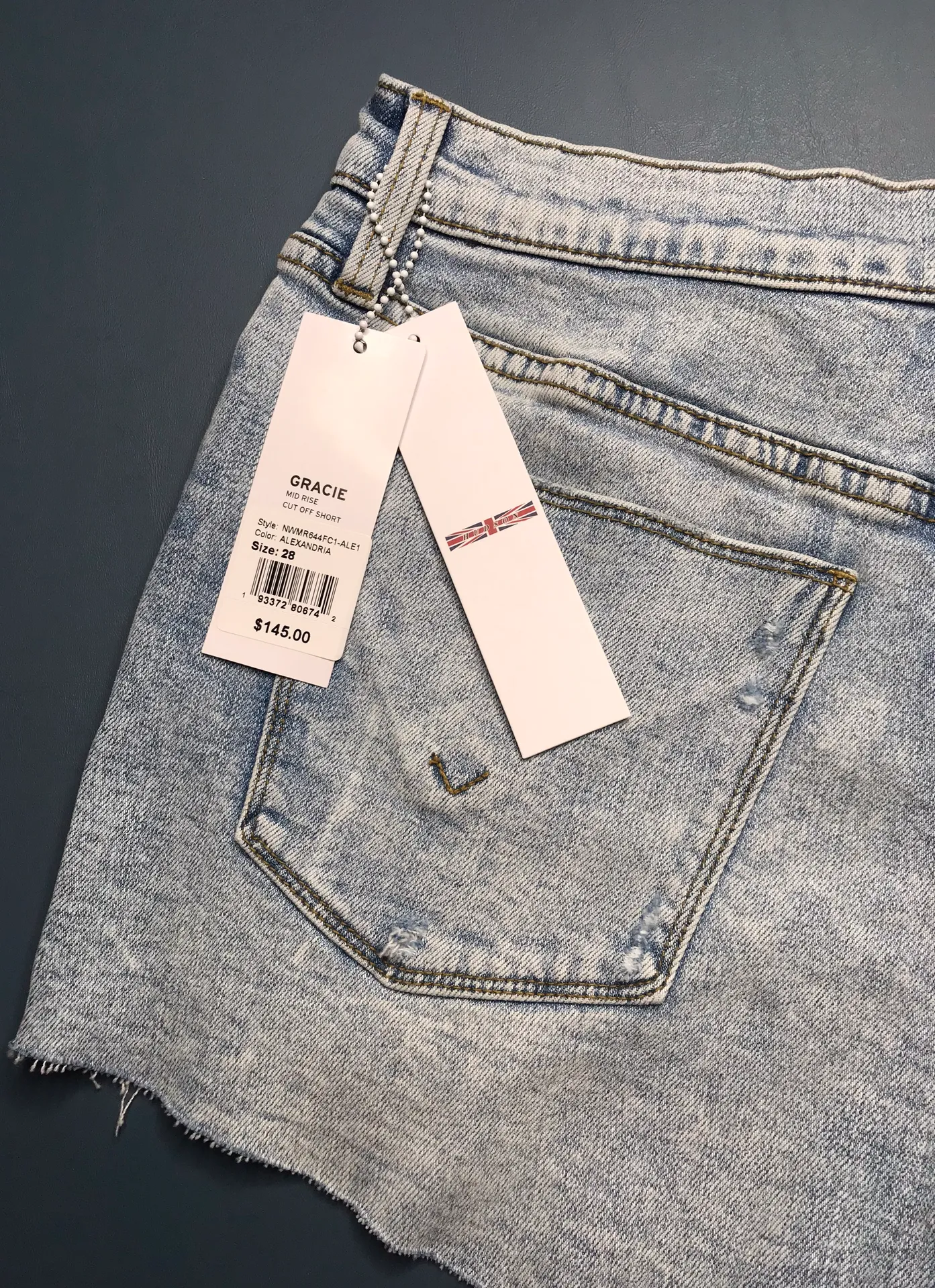 Jean Shorts “Gracie” Mid Rise Cut Off Short - Image 4