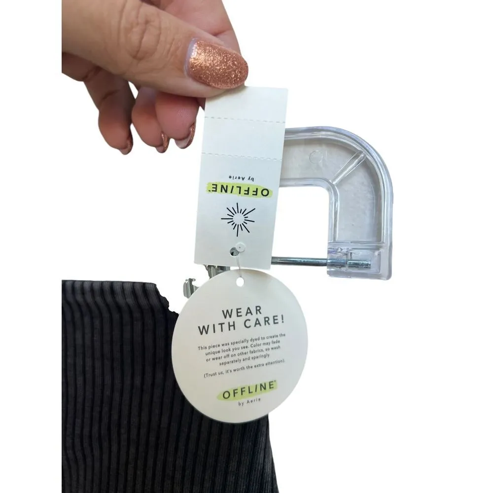 Aerie‎ OG Leggings Acid Washed Black Hi Rise Short Inseam Original Size XS NWT - Image 5