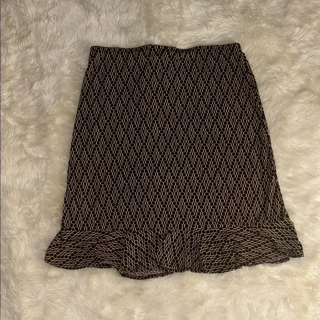 Vintage Brown and Cream Patterned Skirt Tan Size undefined - Image 3