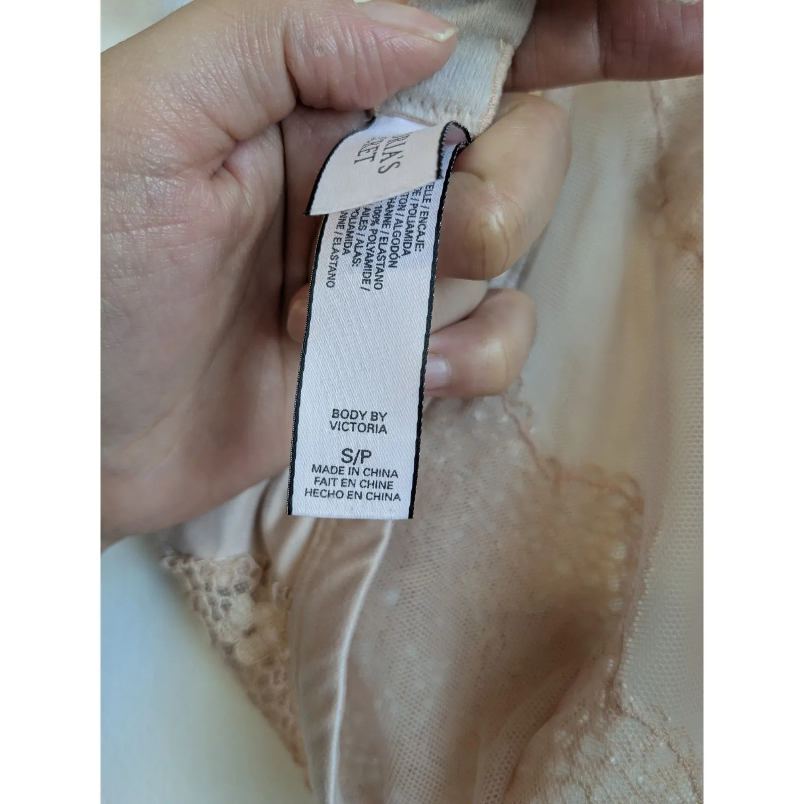 Victoria's Secret Bralette Body by Victoria High Neck Lace Mesh Peach Sz S/P - Image 7