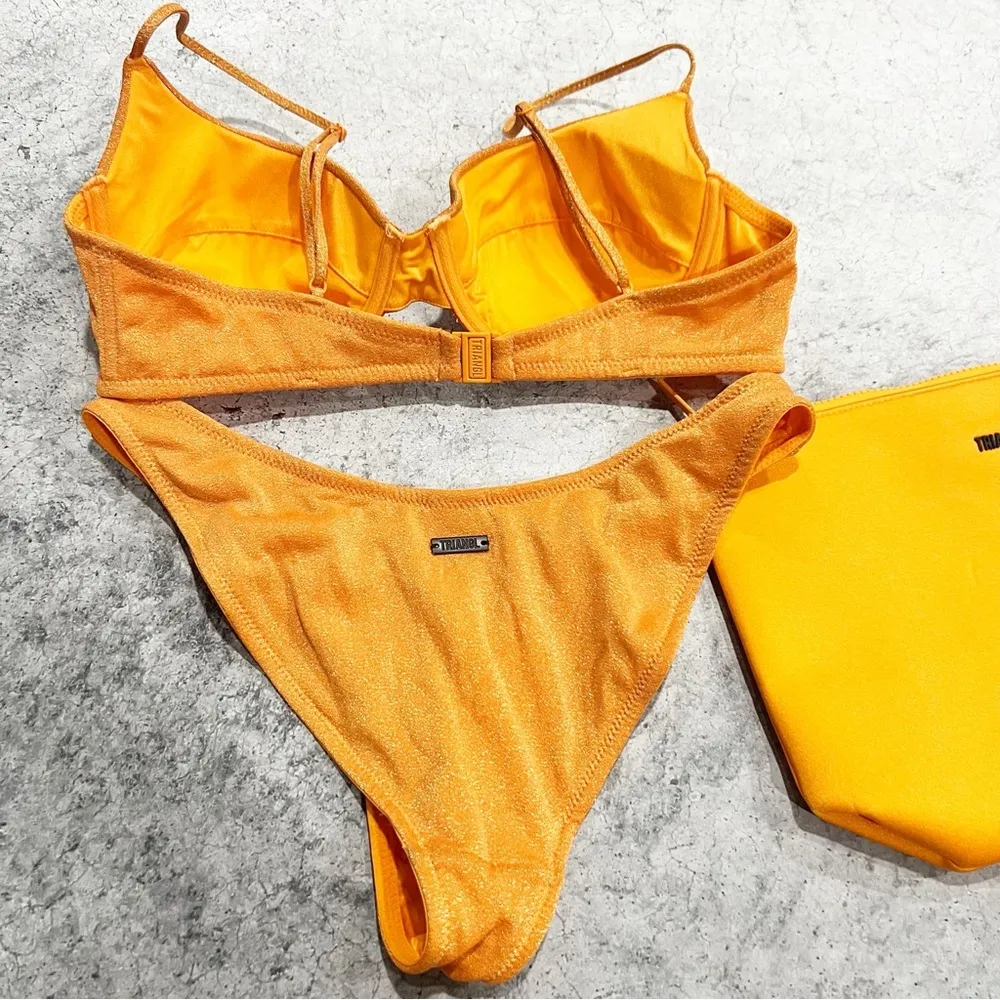 Triangl saria Orange sparkle Large Top / Medium Bottom Bikini Swimsuit Set Size undefined - Image 6