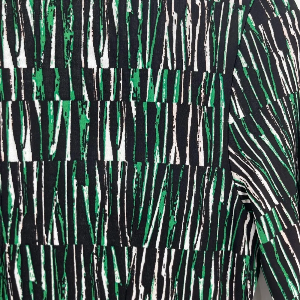 Hugo Boss Black White Green Emerald Surplice Neckline Viscose Dress Size Xs - Image 9