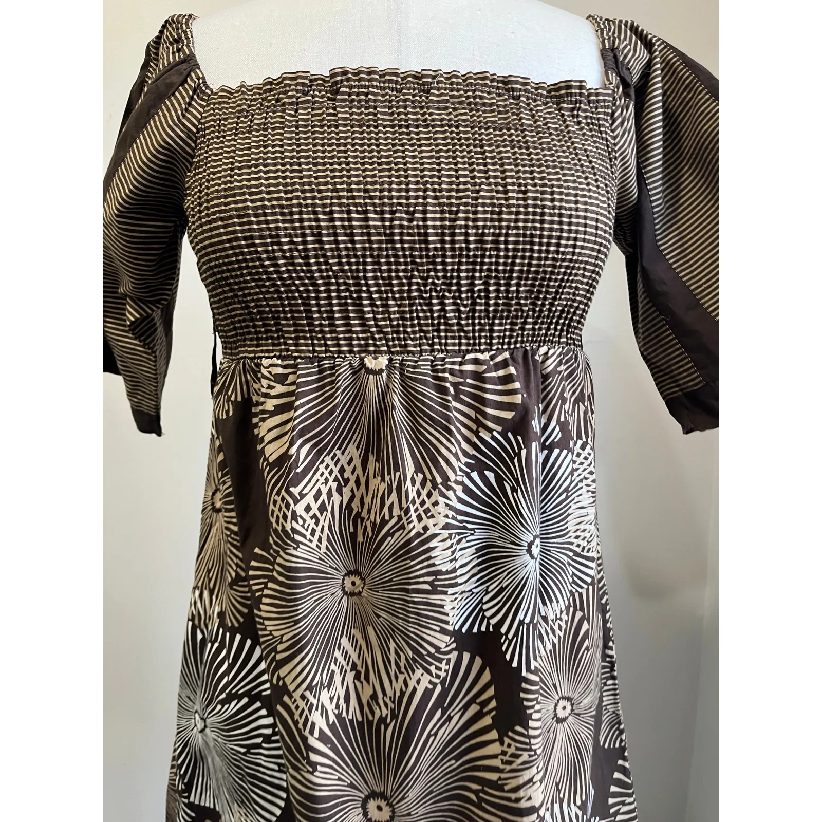 Y2K Charlotte Russe Smocked Babydoll Dress Cottagecore Square Neck Size S - Image 9