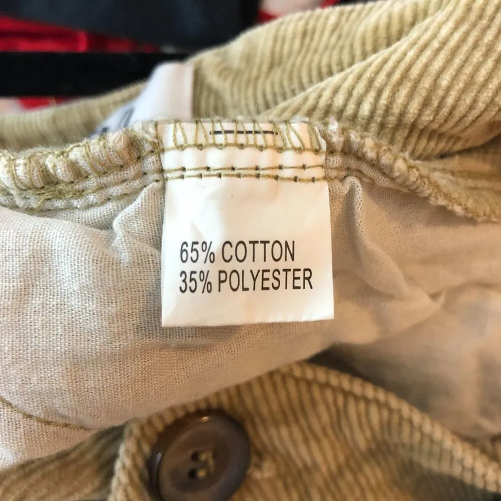 Princess Polly Womens Corduroy Pants Belted Fringe High Rise Beige 8 - Image 4