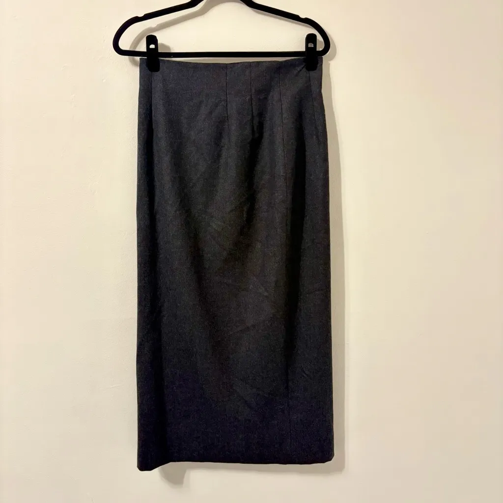 Vintage Jacobson’s Signature 100% Wool Gray Button Front Skirt Sz 10 - Image 3