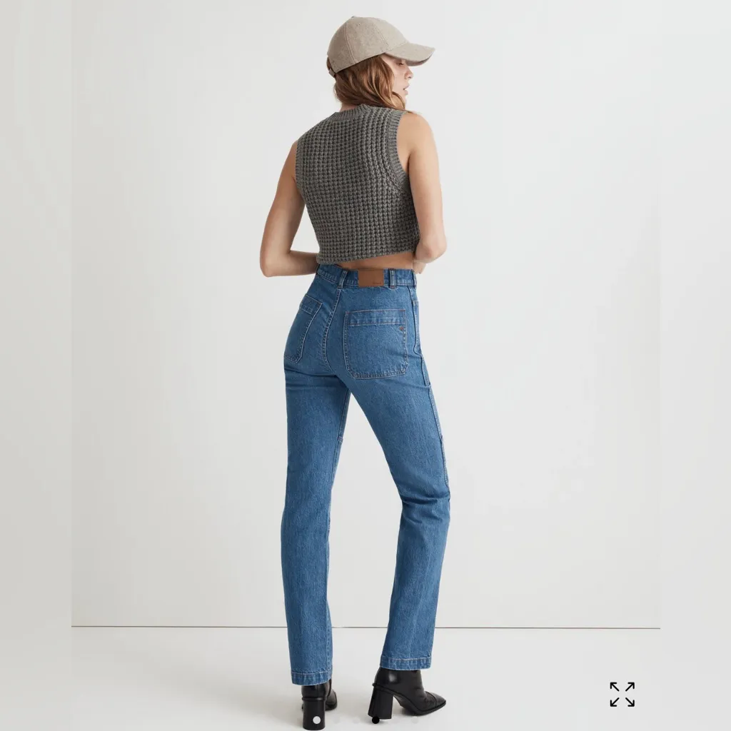 Madewell 90s Straight Cargo Carpenter Panel Denim Jeans Fenwood Wash Size 26 - Image 3