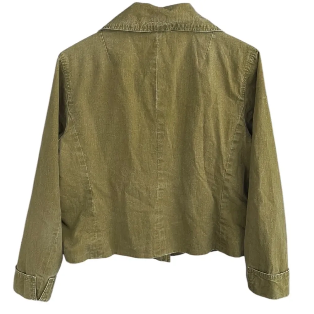EUC Sundance Organic Cotton Crop Jacket / Top Green Size 12 - Image 2