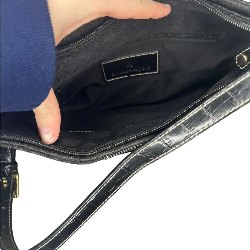 Etienne Aigner Canvas & Croc Leather Shoulder Bag - Image 6