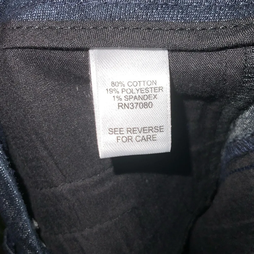 Cato Dark Wash Blue Cotton Blend High Waist Cuffed Casual Capri Pant Size 14 NEW - Image 7