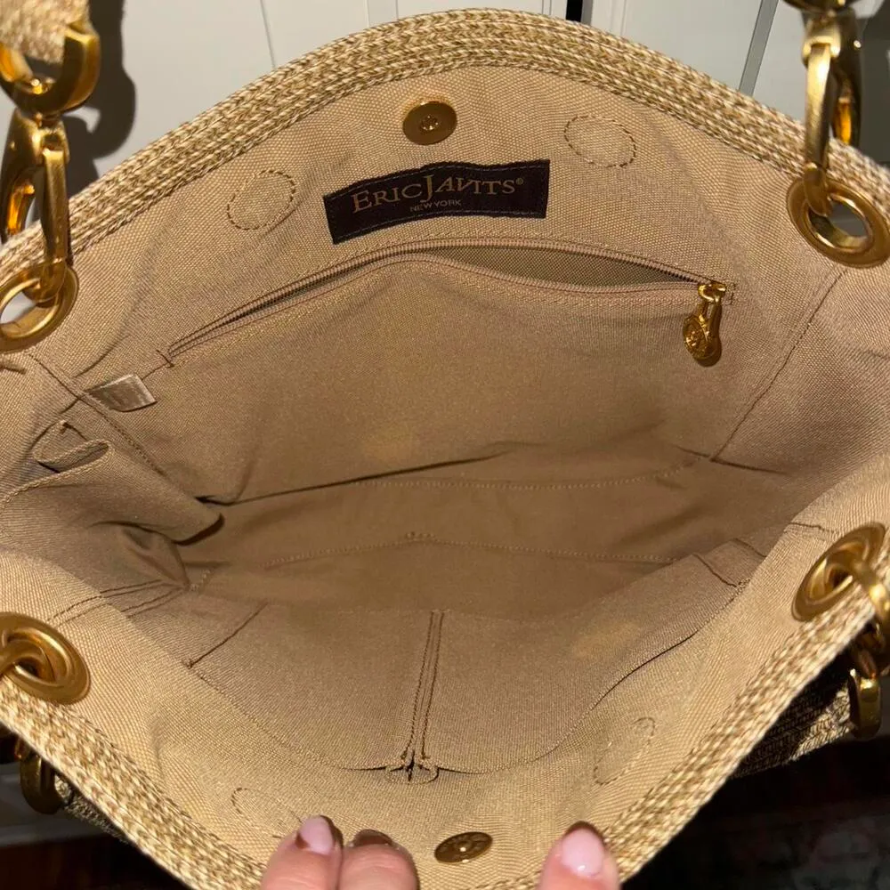 Eric Javits Squishee Clip Tote Tan - Image 4