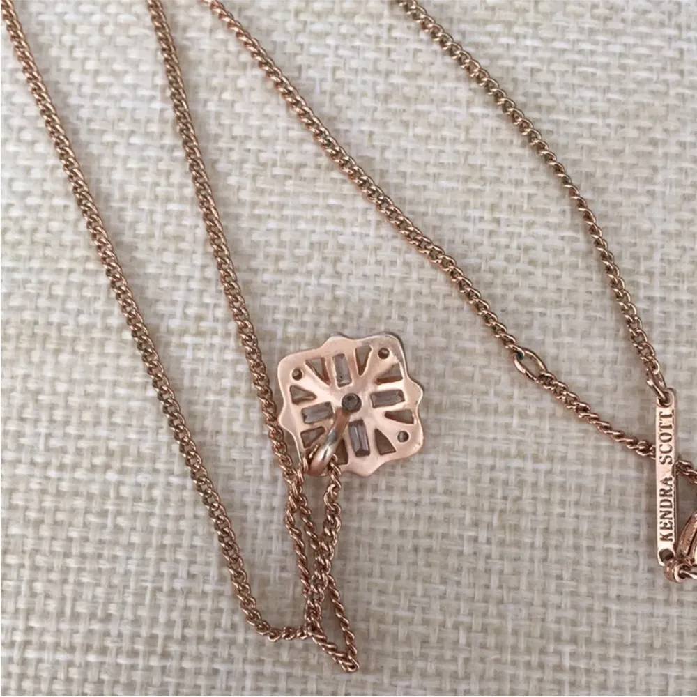 Madison Rose Gold Necklace Pendant Square Charm - Image 6