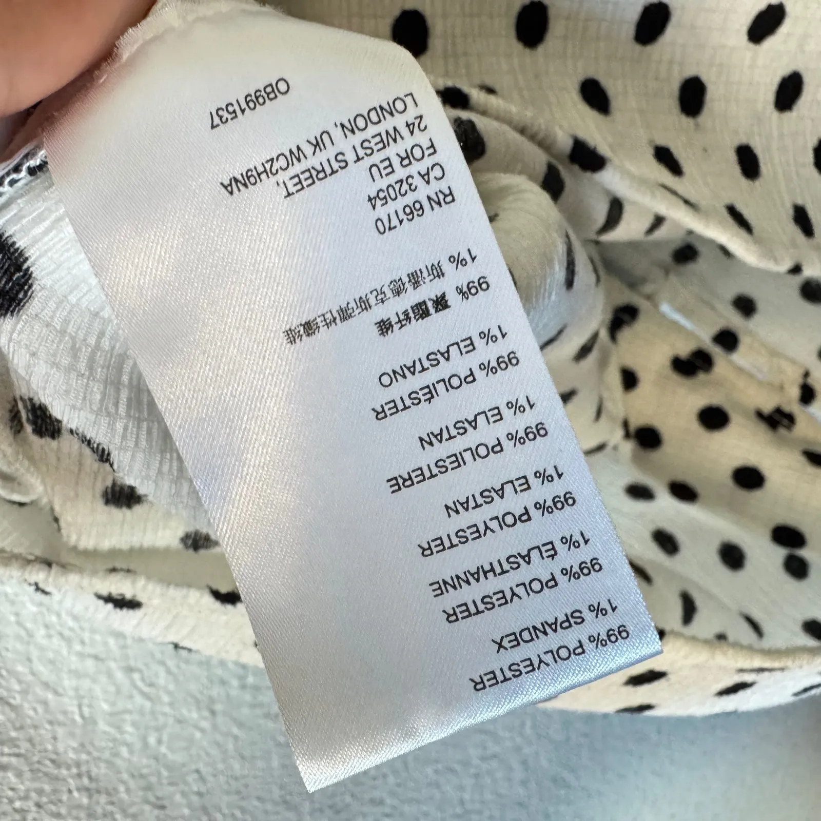 Anthropologie‎ Polka Dot Ruffle Neck Sleeveless Button Up Shirt M White Black - Image 5