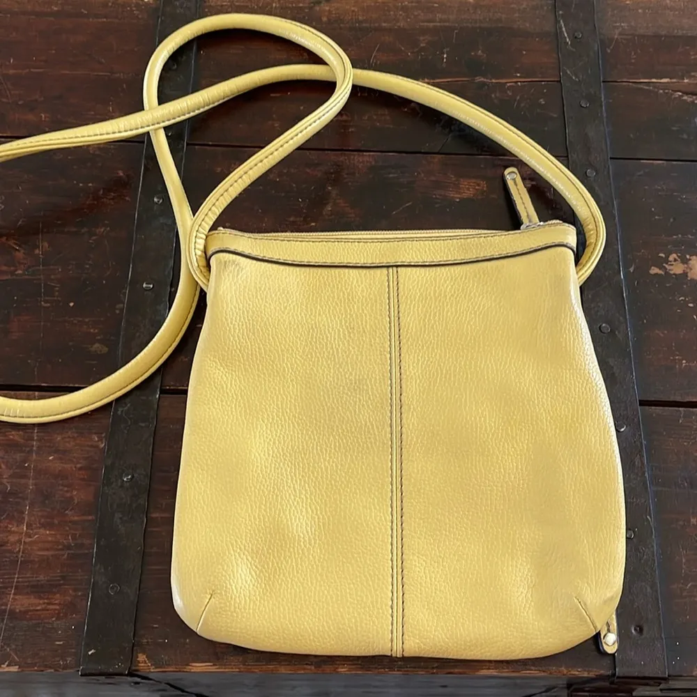 Tignanello Yellow Leather Crossbody 8.5"x9" - Image 3