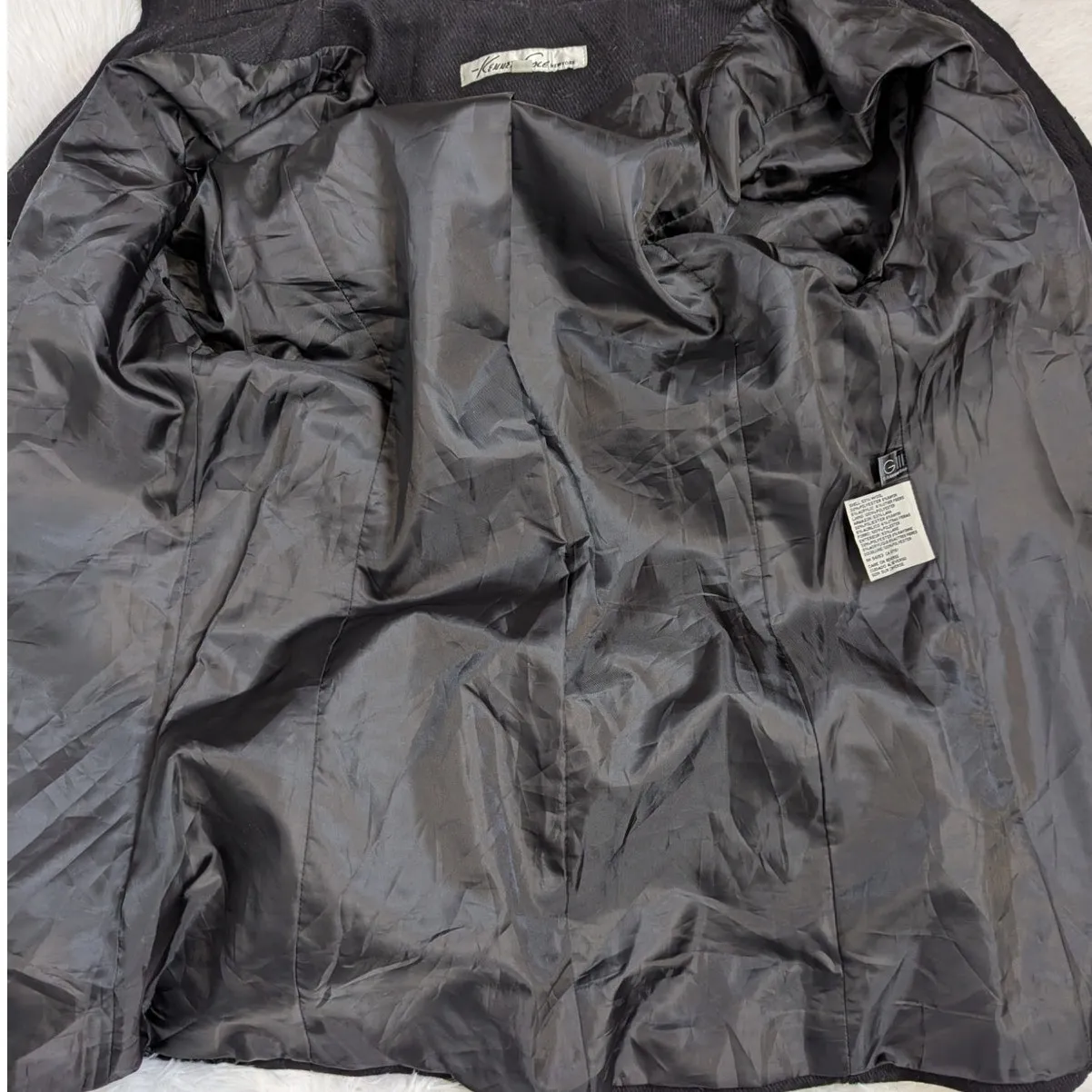 Kenneth Cole Wool Blend Overcoat Black Size 10 - Image 7