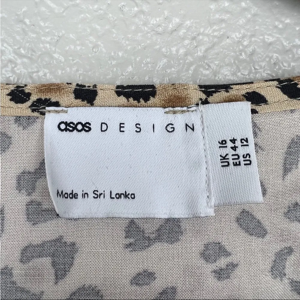 ASOS Leopard Tie Front Tea Blouse - Image 8