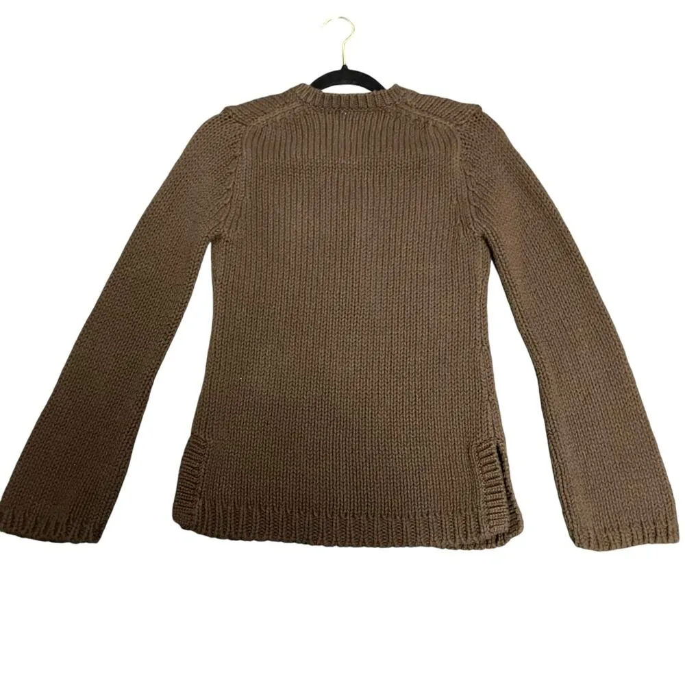 J.Crew Y2K Women's Heavyweight Knit Brown Sweater Size Small - Image 3