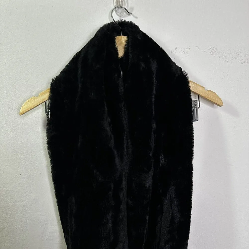 Westloop West Loop Faux Fur Infinity Scarf Black One Size Winter Warm Elegant‎ - Image 7