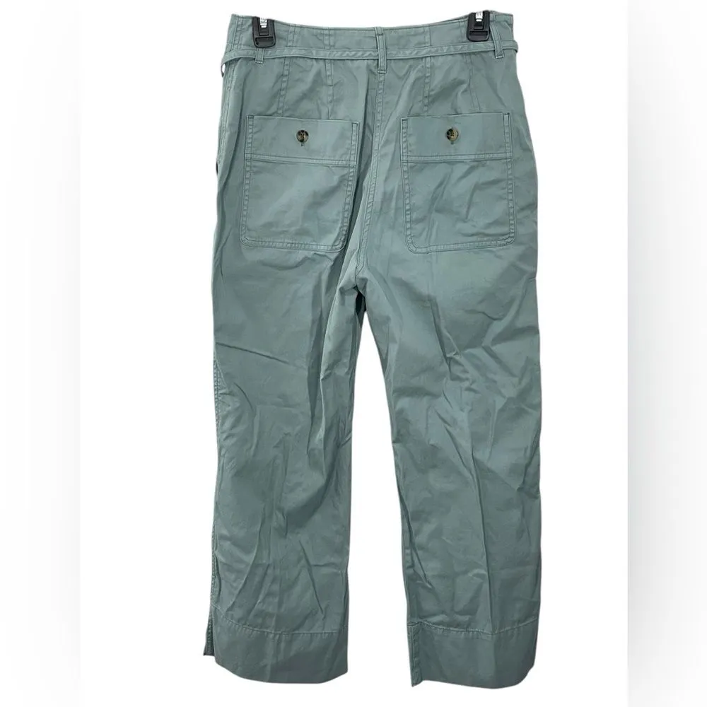 Club Monaco Tea Dye Crop Bootcut Cotton Chino Pants In‎ Pale Teal Size 6 - Image 3