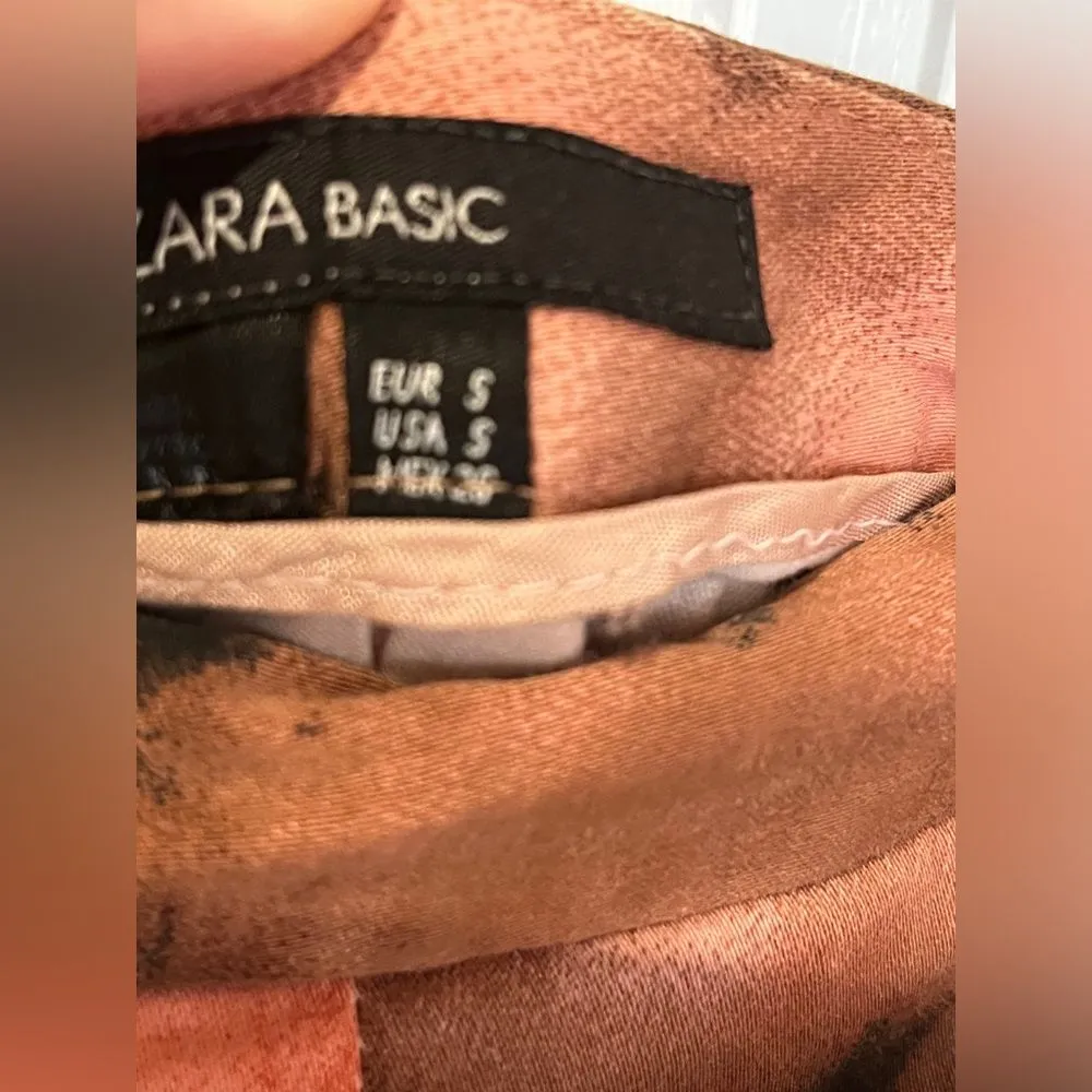 Zara Basic Knee Length Pleated Skirt Size Small Cotton Material - Image 5