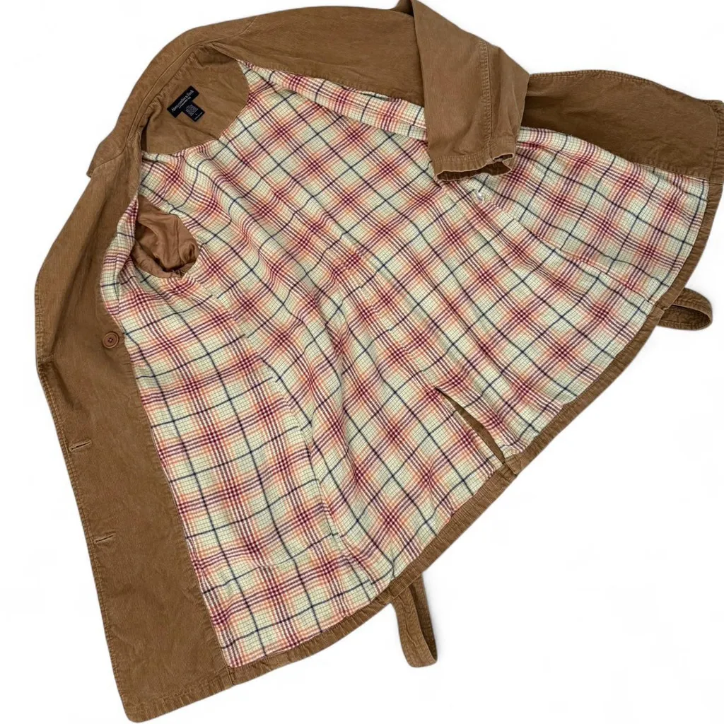 Vintage Abercrombie & Fitch Brown Corduroy Double Breast Coat - Size L - Image 6