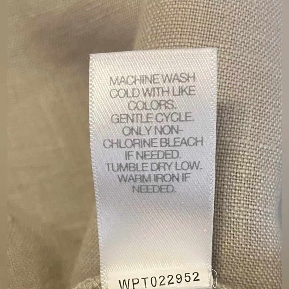 J Jill Love Linen Pants Womens Beige Wide Leg Cropped Pull On Size Petite Medium - Image 8