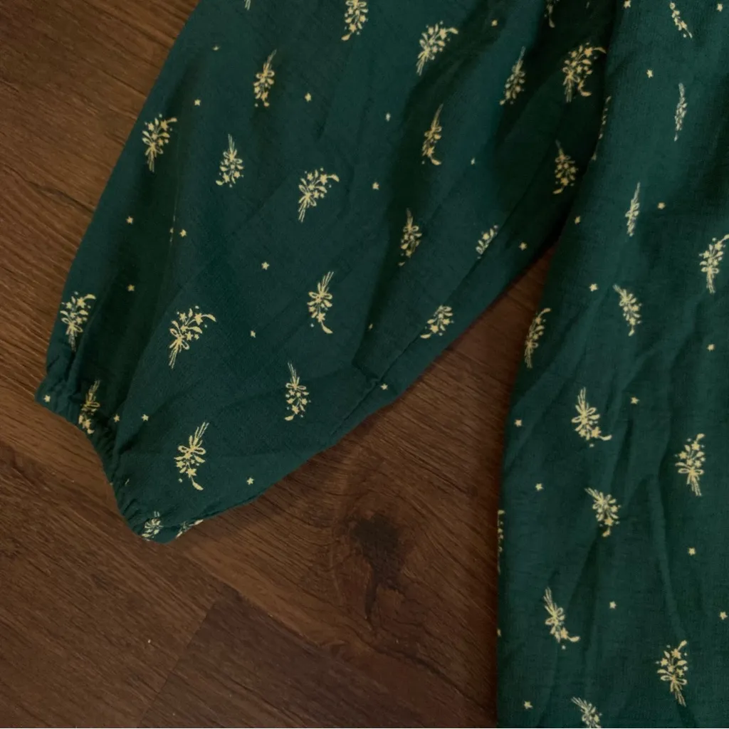 Toad & Co 100% Organic Cotton Peasant Top M Green Size M - Image 4