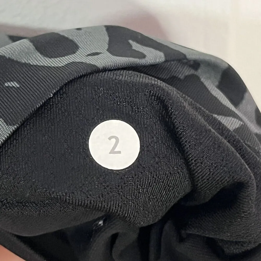 Lululemon Pant Women Sz 2 Black Biggie Brushed Animal High Rise Hot To Street - Image 8