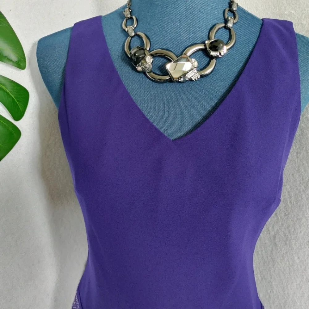 Evan Picone Purple Beaded Dress - Image 7