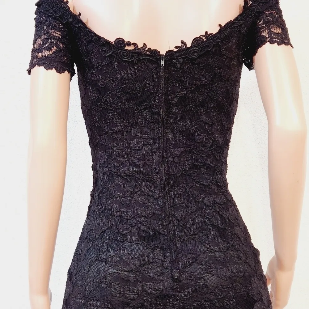 NIGHTWAY Black Lace Bodycon Vintage Gothic lace Sexy Dress Size 6 - Image 8